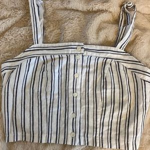 Brandy Melville striped adjustable cropped top